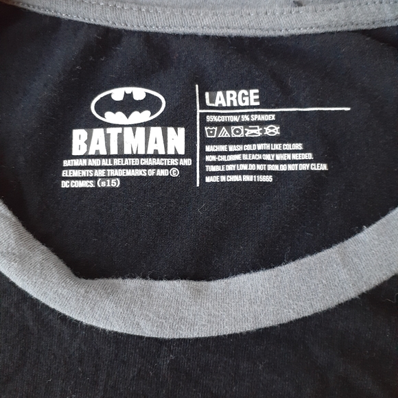 Batman men's bkack long sleeve shirt - Picture 8 of 8